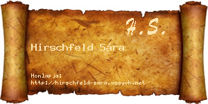 Hirschfeld Sára névjegykártya